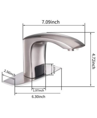 Deck Plate &amp; Pop Up Drain Automatic Sensor Touchless Bathroom Sink Faucet