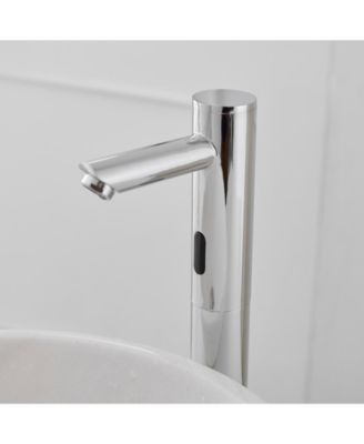 Automatic Sensor Touchless Single Hole Bathroom Sink Faucet With Temperature Mixing Valve In Polished Chrome