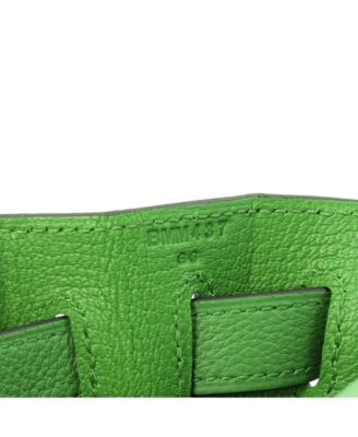 Pre-Owned Hermes Kelly 28 Handbag Green Togo with Gold Hardware