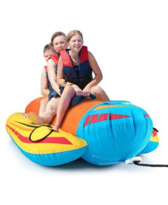 3-Person Inflatable Banana Boat with 3 EVA-padded Seats and Handles