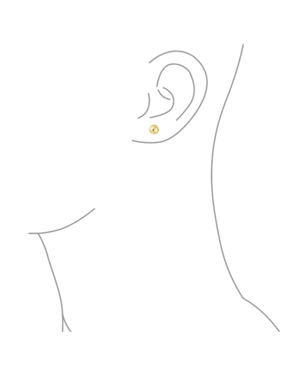 Bling Jewelry Classic Minimalist Tiny Simple Round Ball Yellow 14K Real Gold Ball Stud Earrings Screw Back