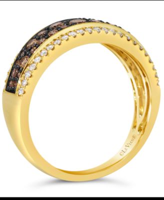 Chocolate Diamond & Nude Diamond Multirow Ring (7/8 ct. t.w.) in 14k Gold