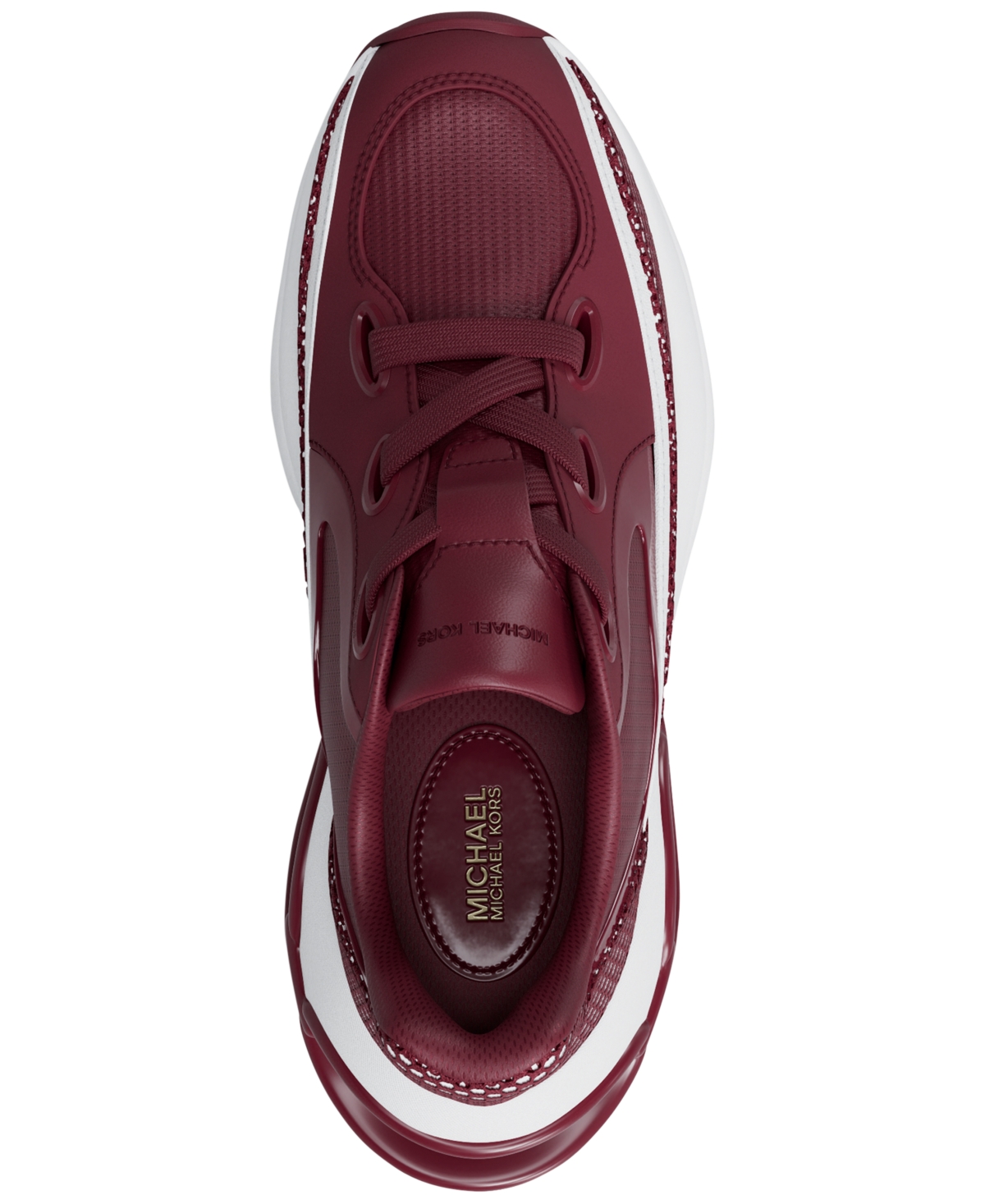 Michael Kors Toni Mixed-media Trainer In Purple