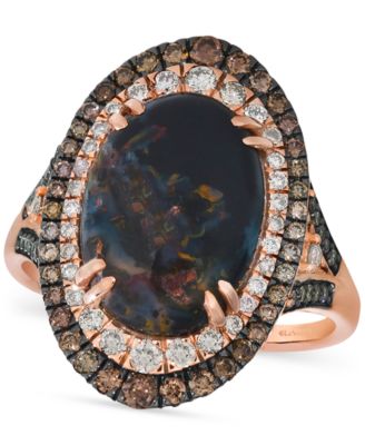 Le Vian - Aquadite (4 ct. t.w.) & Diamond (3/4 ct. t.w.) Double Halo Ring in 14k Rose Gold