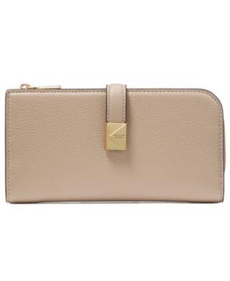 Deco Pebbled Leather Zip Slim Wallet