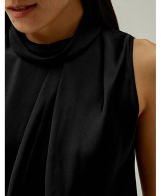 Women's Asymmetrical Sleeveless Cowl Neck Top