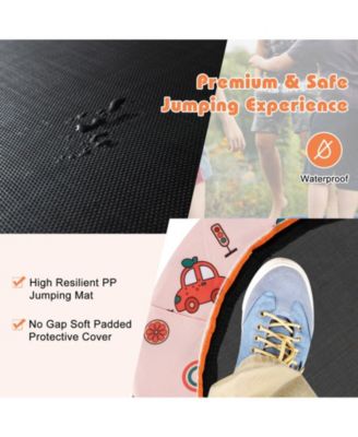 36 Inch Mini Trampoline with Colorful LED Lights and Bluetooth Speaker