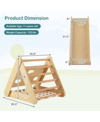 4 in 1 Triangle Climber Toy with Sliding Board and Climbing Net