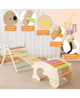 7-in-1 Indoor Climbing Toys for Toddlers with Reversible Ramp