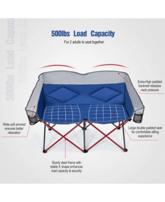 Folding Camping Chair with Bags and Padded Backrest