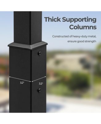 10 x 10 Feet Outdoor Pergola with Retractable Canopy and Metal Columns