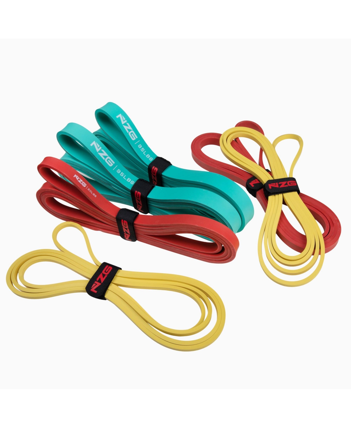 100% Latex-Free Natural Rubber Power Resistance Bands Light Warm-Up Set (6-Piece) - Mix