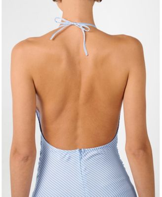 Women's Halter Tie Neck Maxi Dress