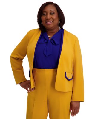 Framed Collarless Jacket, Regular & Plus 