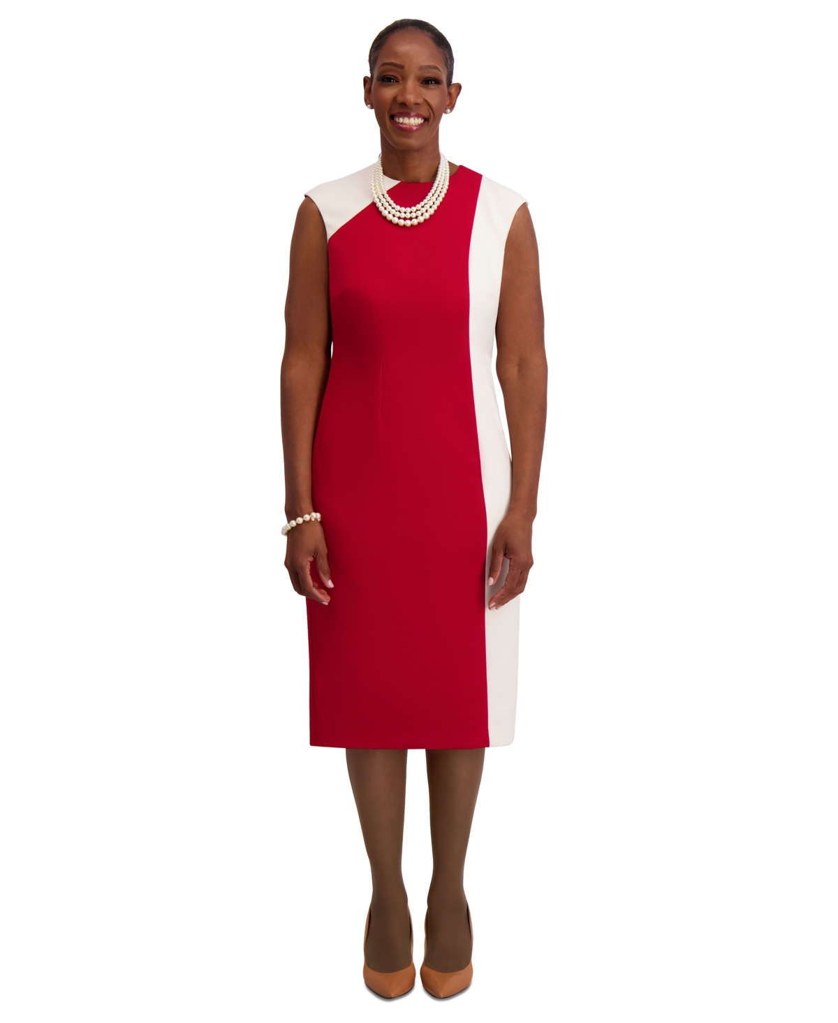 Kasper Women's Colorblocked Cap-sleeve Dress, Regular & Plus Sizes