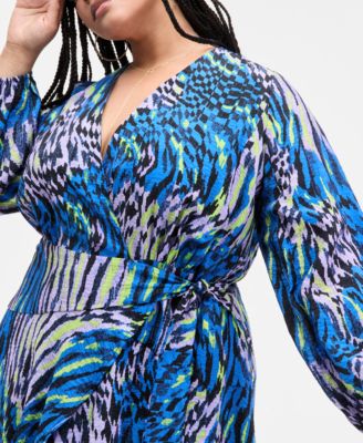 Trendy Plus Size Crinkle Wrap Dress