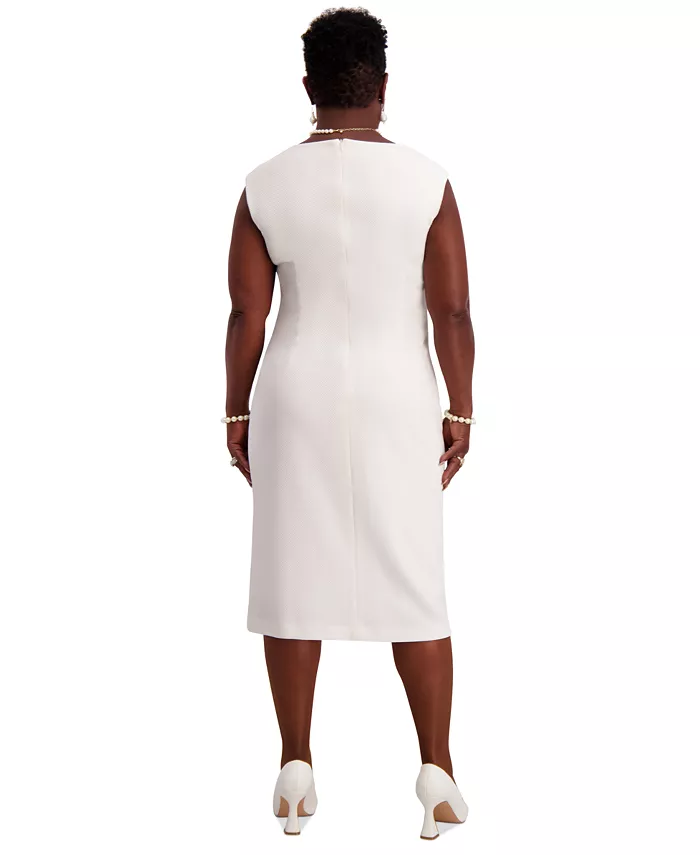 Women's Asymmetrical-Neck Midi Dress, Regular & Plus Sizes - thumbnail 3