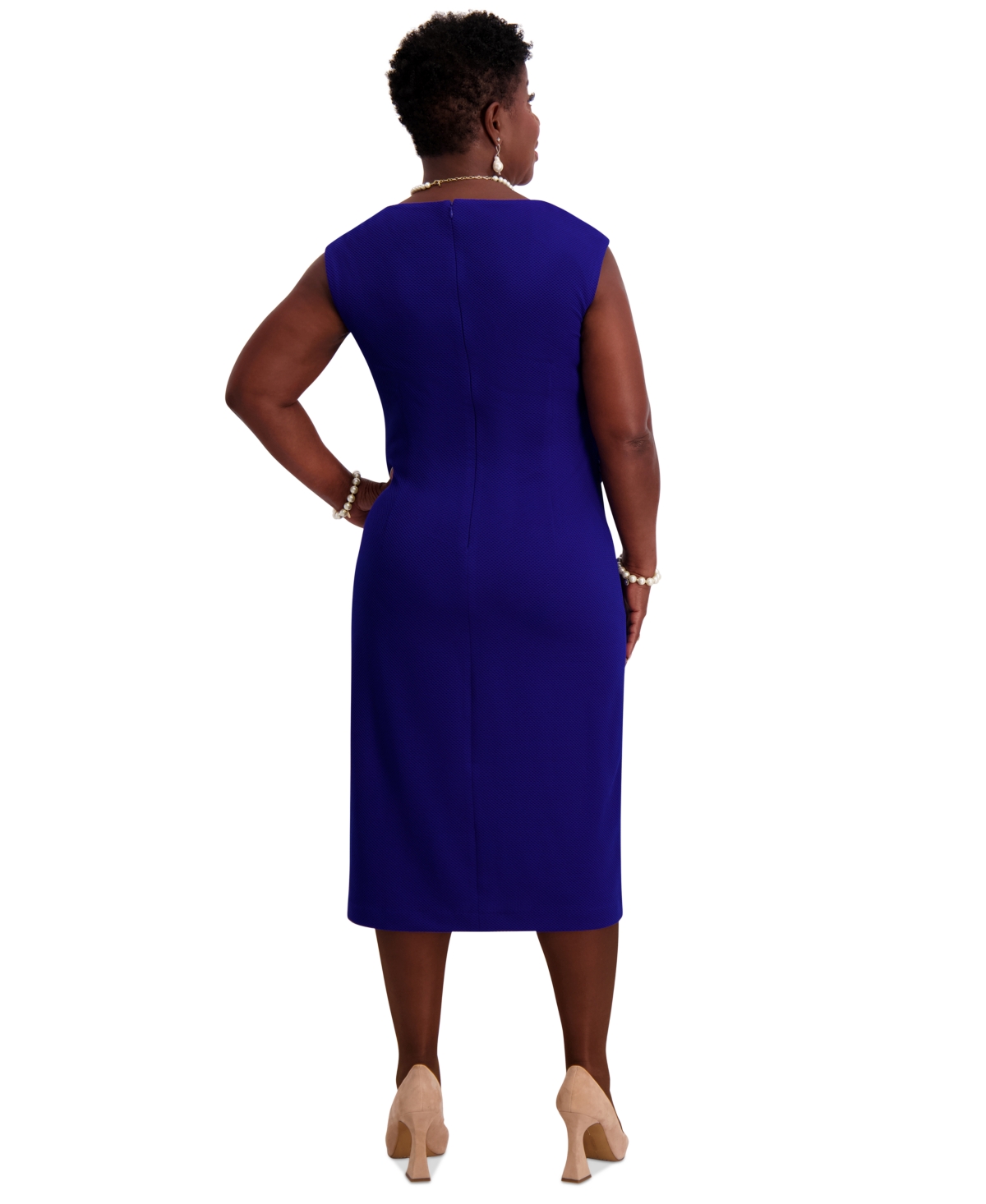 Kasper Women's Asymmetrical-neck Midi Dress, Regular & Plus Sizes