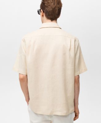 Men's Linen Bowling-Collar Shirt