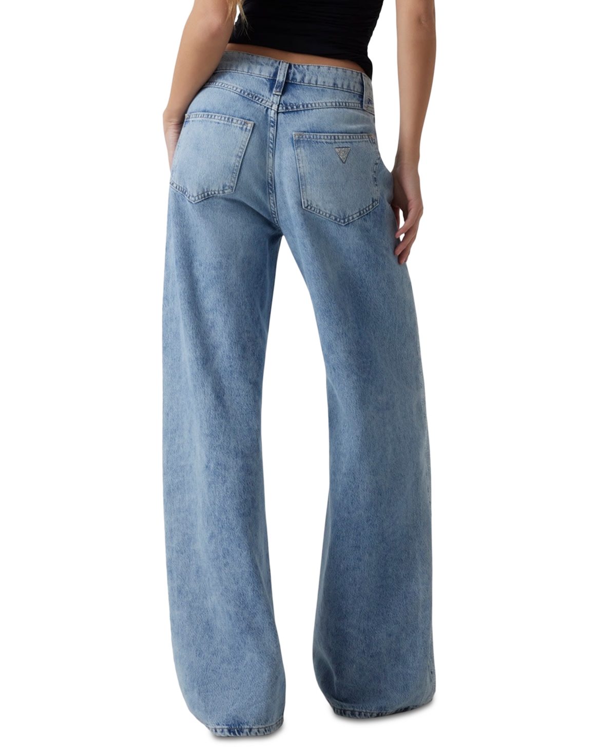 Shop Guess Women's Bellflower Shine & Sequins Wide-leg Jeans