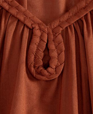 Women's Elbow Sleeve Braided-Trim Top, Exclusively at Macy's