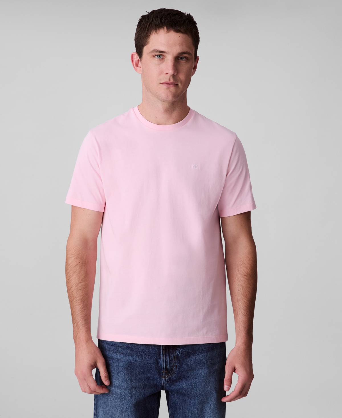 Shop Calvin Klein Men's Smooth Cotton Solid Crewneck T-shirt