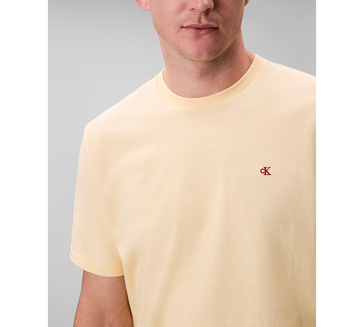 Shop Calvin Klein Men's Smooth Cotton Solid Crewneck T-shirt
