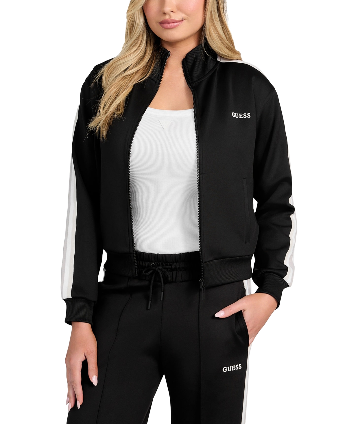 GUESS WOMEN'S YARROW FULL-ZIP SCUBA-KNIT SWEATSHIRT 