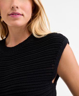 Women's Textured-Stitch Sleeveless Sweater, Exclusively at Macy's