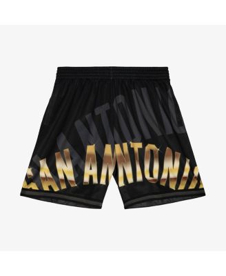 Mitchell & Ness - Men's Black San Antonio Spurs Big Face 4.0 Fashion Shorts