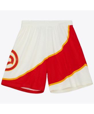 Mitchell & Ness - Men's Cream Atlanta Hawks 1986/87 Hardwood Classics Team Color Swingman Shorts