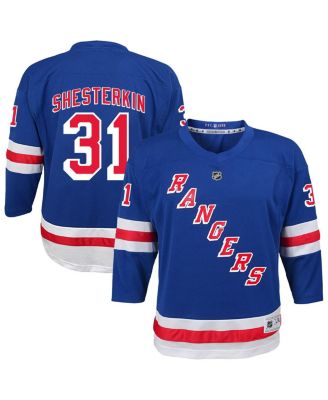 Outerstuff - Big Boys and Girls Igor Shesterkin Blue New York Rangers Home Replica Player Jersey