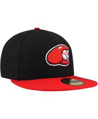 Men's Black Hickory Crawdads Authentic Collection 59FIFTY Fitted Hat