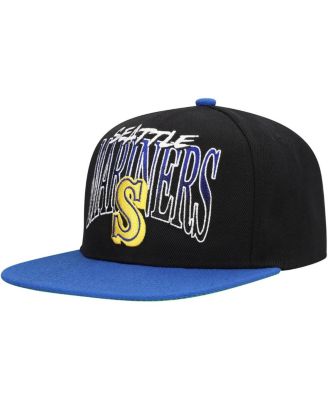 Mitchell & Ness - Men's Black Seattle Mariners Rise Up Snapback Hat