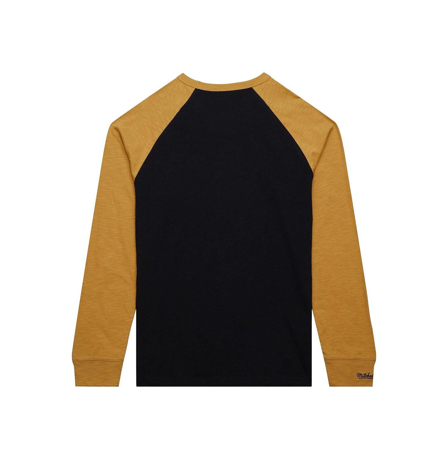Мужская футболка Mitchell & Ness Black/Gold Vegas Golden Knights Legendary Slub Raglan Long Sleeve — фото 2