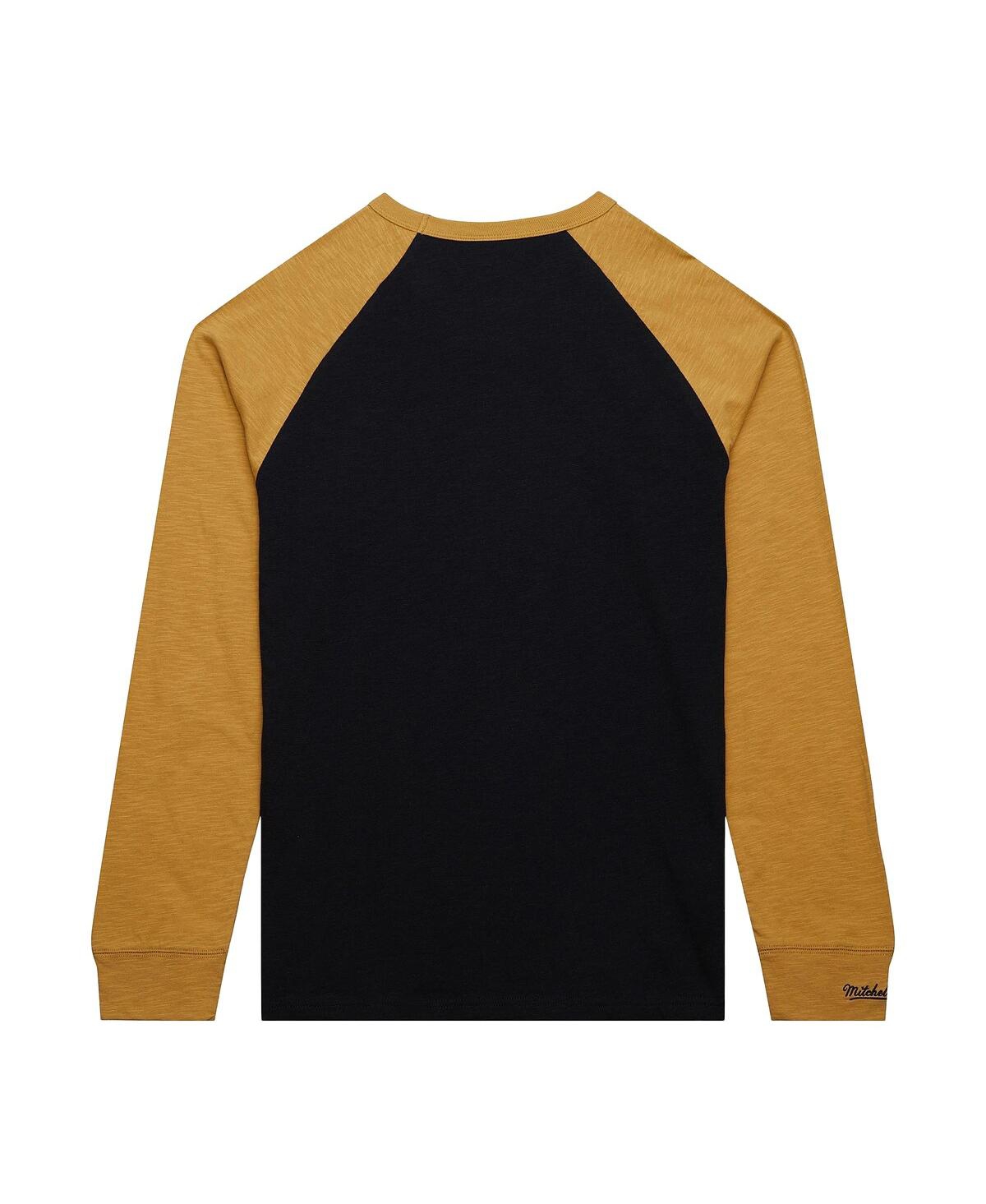 Mitchell & Ness Men's Black/gold Vegas Golden Knights Legendary Slub Raglan Long Sleeve T-shirt