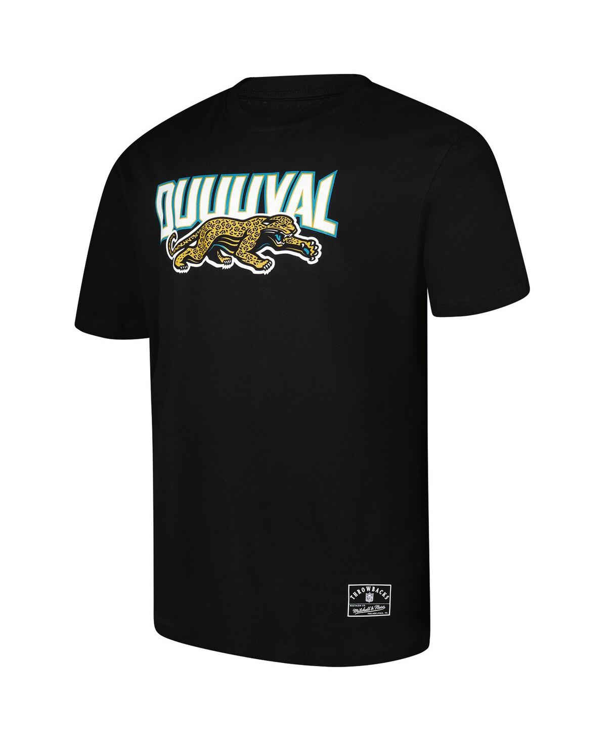 MITCHELL & NESS MEN'S BLACK JACKSONVILLE JAGUARS CREW-NECK T-SHIRT 