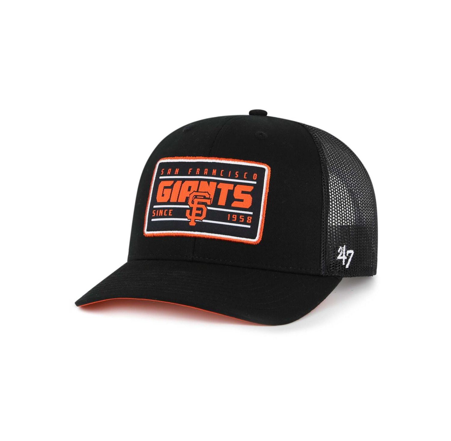 Men's Black San Francisco Giants Hardline Trucker Adjustable Hat