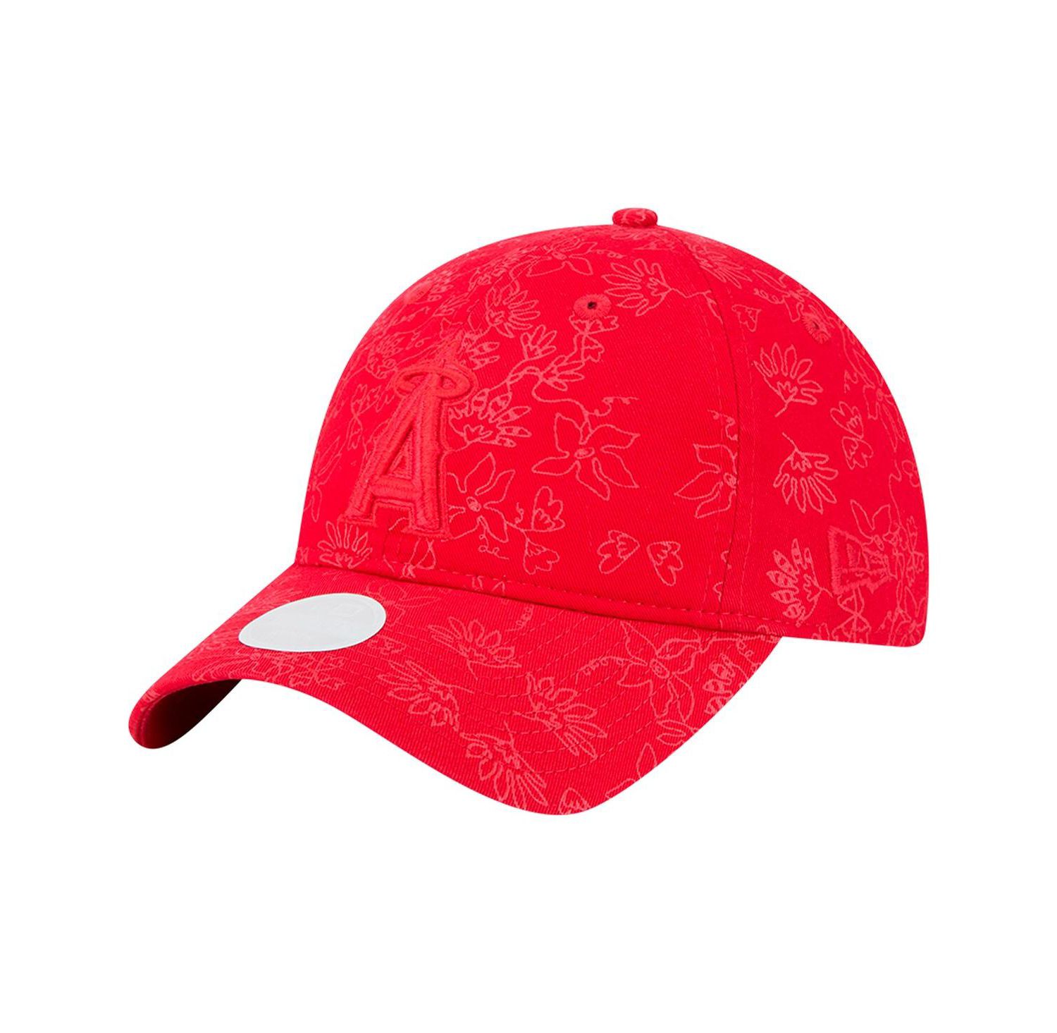 Women's Red Los Angeles Angels Tonal Floral 9TWENTY Adjustable Hat