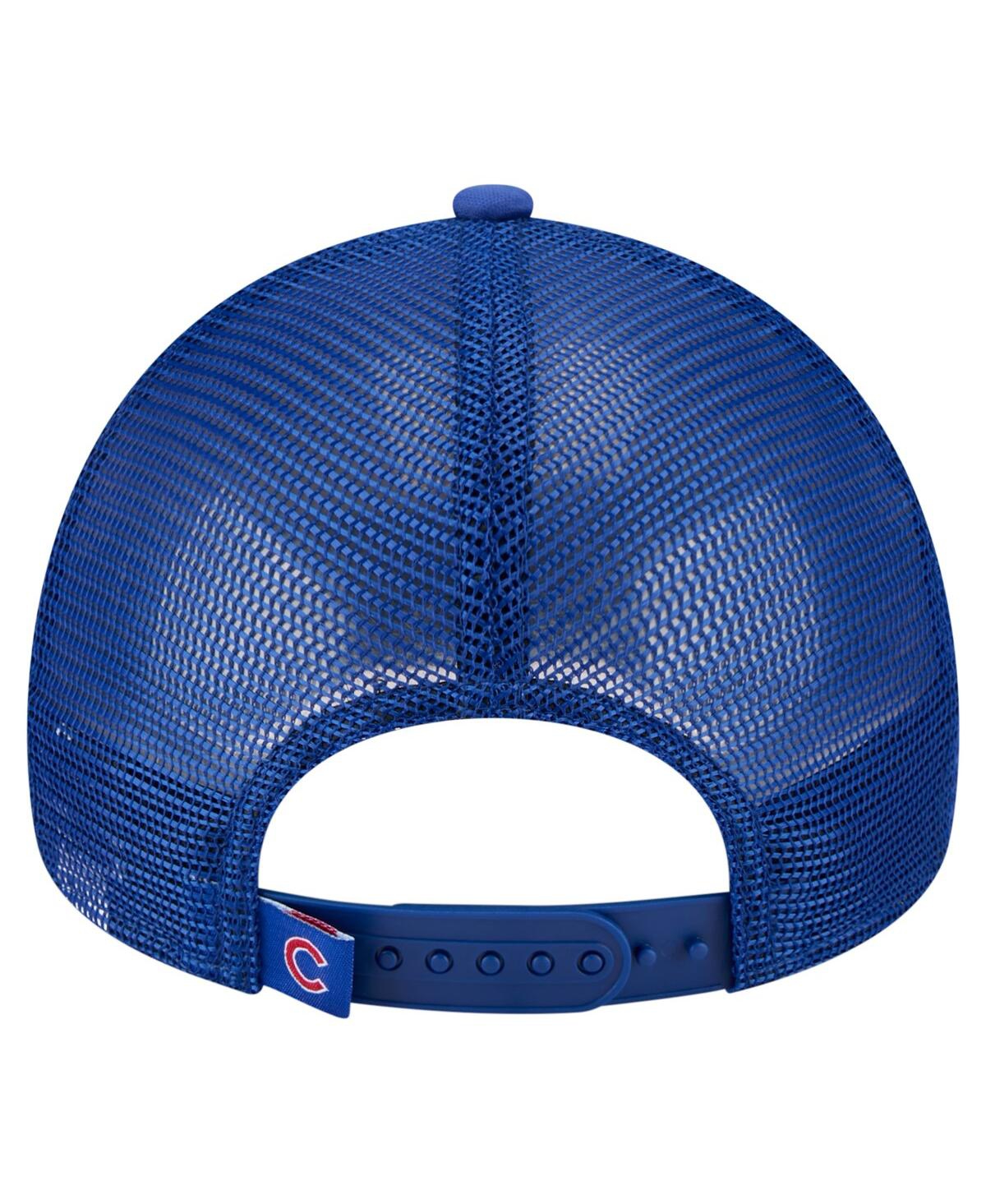 New Era Toddler White/royal Chicago Cubs Painted A-frame 9forty Trucker Adjustable Hat