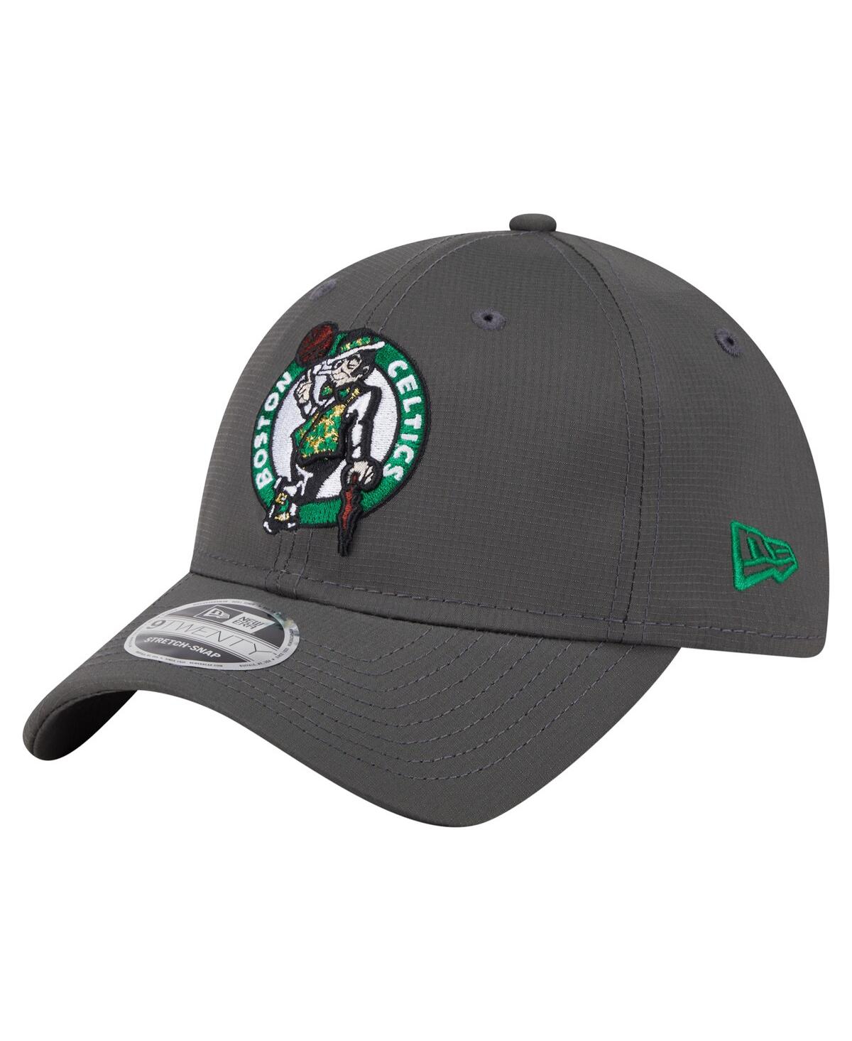 NEW ERA MEN'S CHARCOAL BOSTON CELTICS ACTIVE RIPSTOP 9TWENTY ADJUSTABLE HAT 