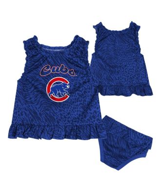 Outerstuff - Baby Boys and Girls Royal Chicago Cubs Playground Dress Bloomers Set