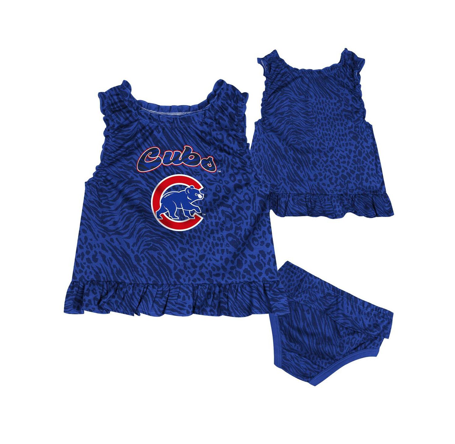 Baby Boys and Girls 2-Piece Royal Chicago Cubs Playground Dress and Bloomers Set