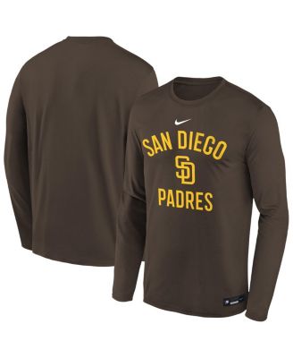 Nike - Big Boys and Girls Brown San Diego Padres Authentic Collection Legend Performance Long Sleeve T-Shirt