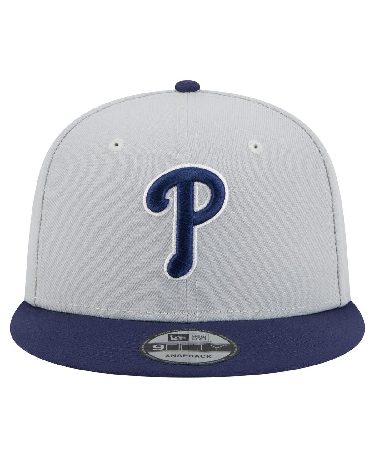 NEW ERA MEN'S GRAY/NAVY PHILADELPHIA PHILLIES 2-TONE COLOR PACK 9FIFTY SNAPBACK HAT 