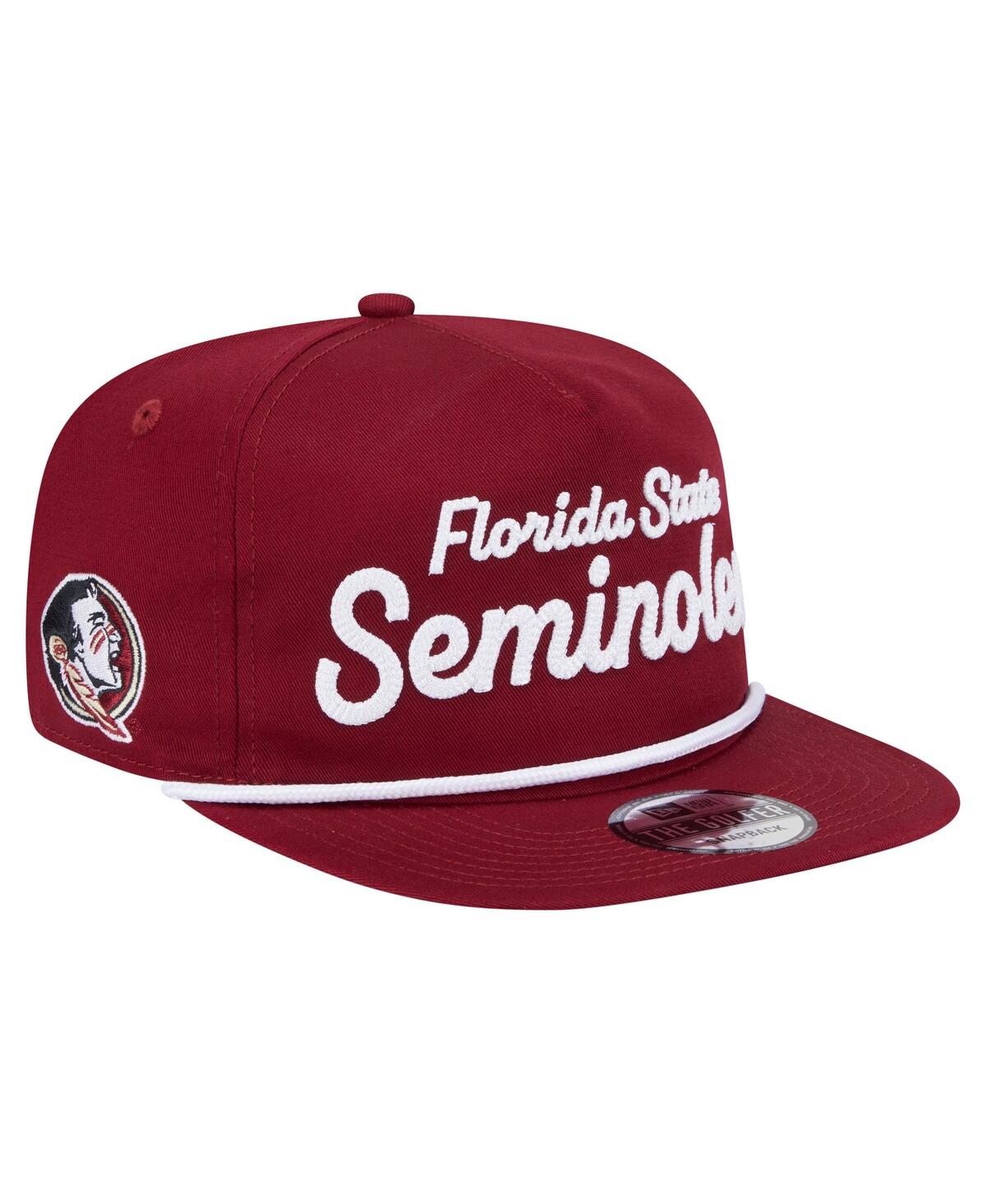 NEW ERA MEN'S GARNET FLORIDA STATE SEMINOLES ADVENTURE TEAM TEXT GOLFER SNAPBACK HAT 