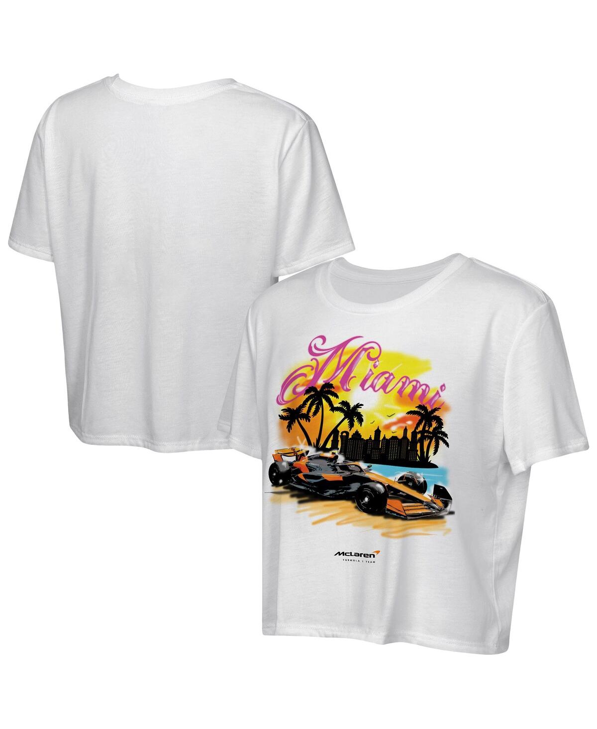 Women's White McLaren F1 Team 2025 Miami Grand Prix Sunset T-Shirt - White