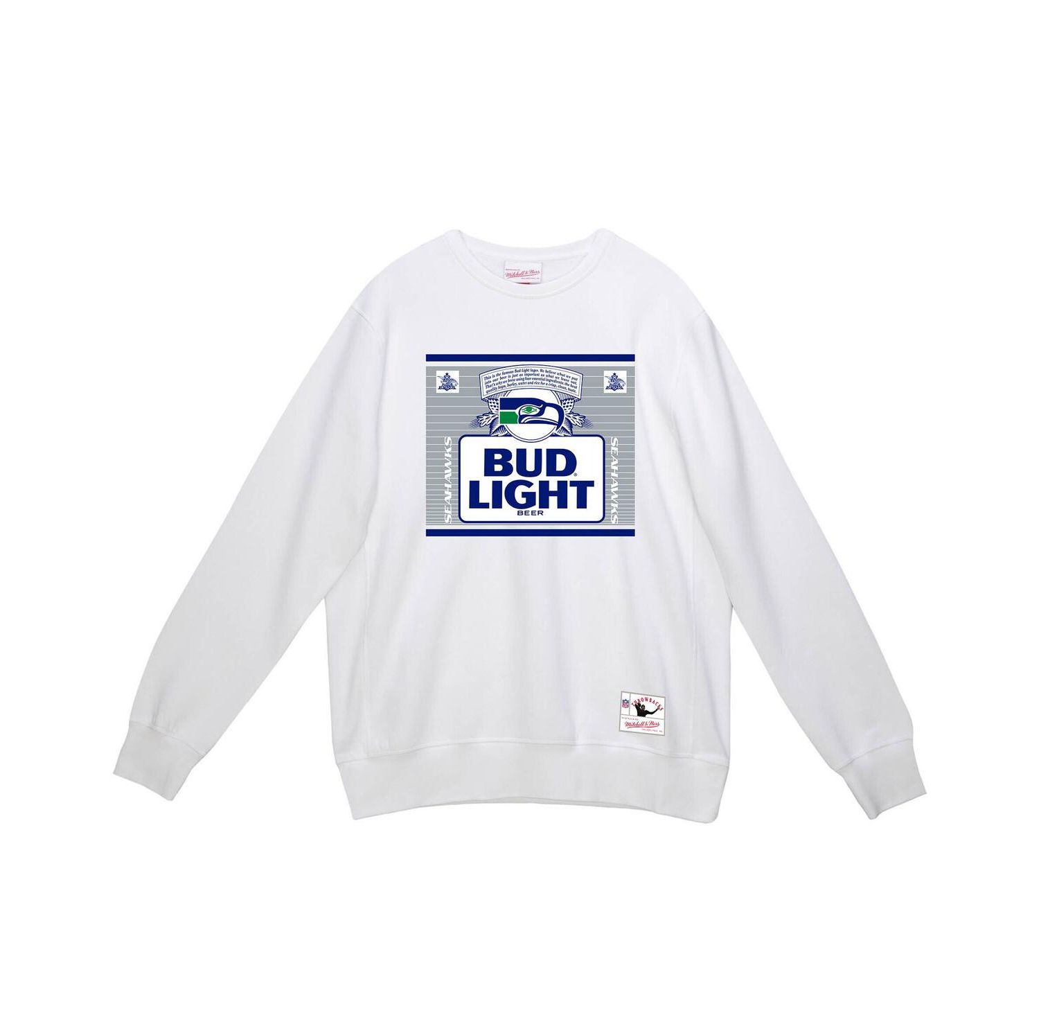 x Bud Light Men's White Seattle Seahawks The Crest Pullover Sweatshirt