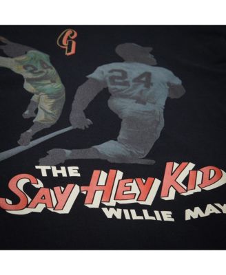 Men's Willie Mays Black San Francisco Giants Legends Collection Vintage Logo T-Shirt