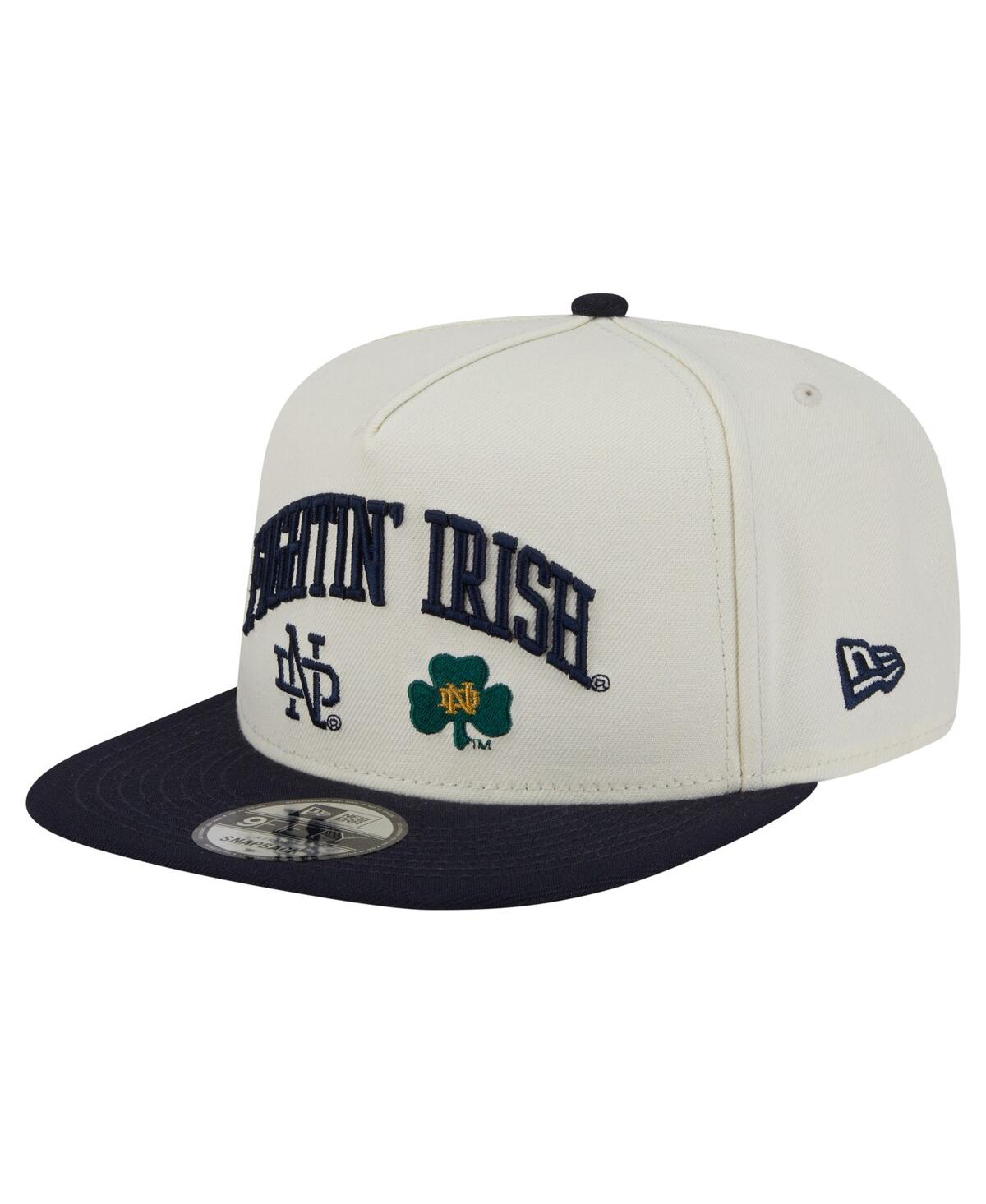 NEW ERA MEN'S WHITE NOTRE DAME FIGHTING IRISH COLLEGIATE 9FIFTY A-FRAME SNAPBACK HAT 